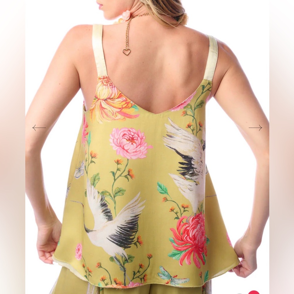 Aratta THE LEGEND OF THE CRANE Yellow Reversible Camisole NEW - Picture 4 of 10
